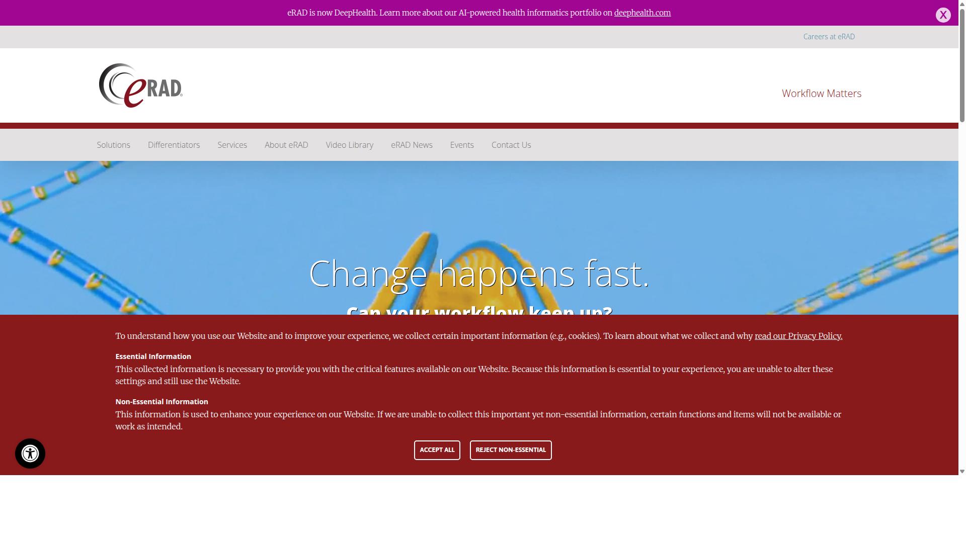 eRAD PACS Evolution website